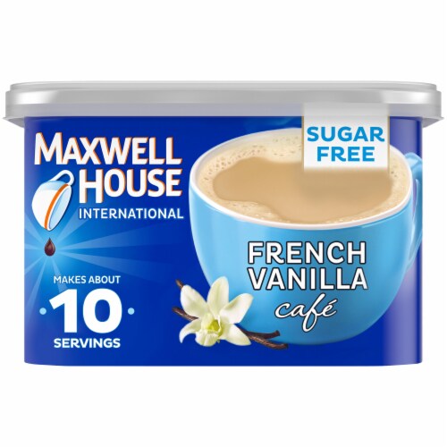 Maxwell House International French Vanilla Café Sugar Free Instant Coffee Perspective: front
