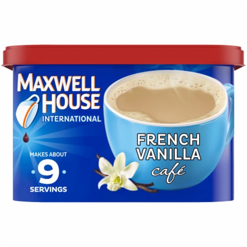 Maxwell House International French Vanilla Cafe-Style Instant Coffee Beverage Mix Perspective: front