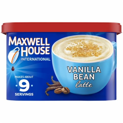Maxwell House International Vanilla Bean Latte Cafe-Style Instant Coffee Beverage Mix Perspective: front