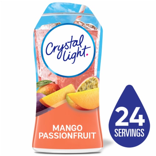 Crystal Light Zero Sugar Mango Passionfruit Water Enhancer Bottle Perspective: front