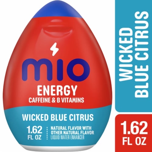 mio Energy Caffeinated & B Vitamins Wicked Blue Citrus Water Enhancer Bottle Perspective: front