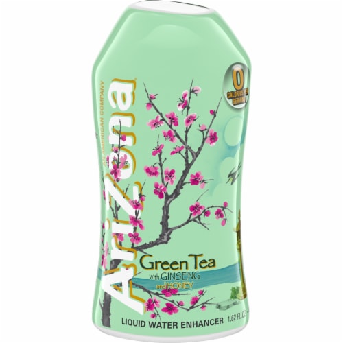 AriZona Green Tea with Ginseng & Honey Naturally Flavored Liquid Water Enhancer, Bottle Perspective: front