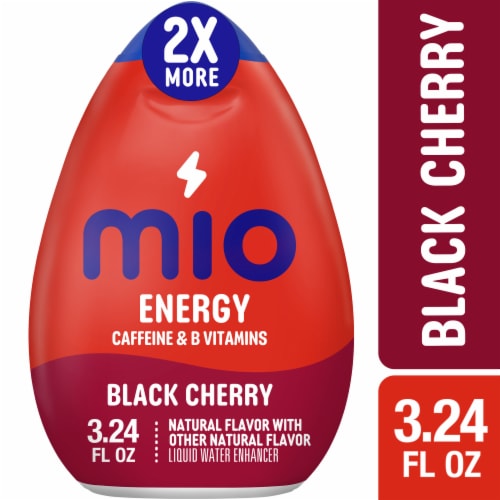 Mio Energy Black Cherry Naturally Flavored Liquid Water Enhancer with 2X More Perspective: front
