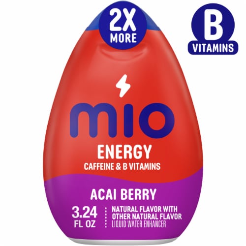 mio Energy Caffeinated & B Vitamins Acai Berry Water Enhancer Bottle Perspective: front