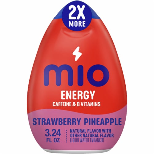 Mio Energy Strawberry Pineapple Smash Liquid Water Enhancer Drink Mix Big Bottle Perspective: front