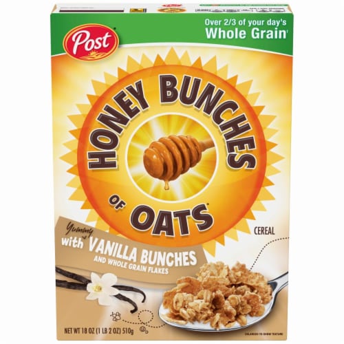 Post Honey Bunches of Oats Vanilla Cereal Perspective: front
