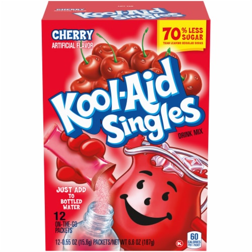 Kool-Aid Cherry Singles Soft Drink Mix Packets Perspective: front