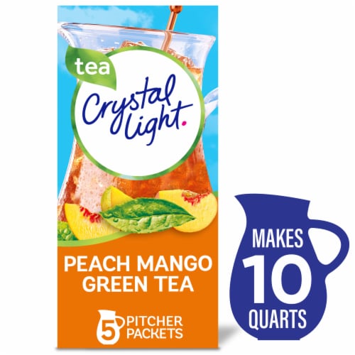 Crystal Light Peach Mango Green Tea Sugar Free Powder Drink Mix Pitcher Packets