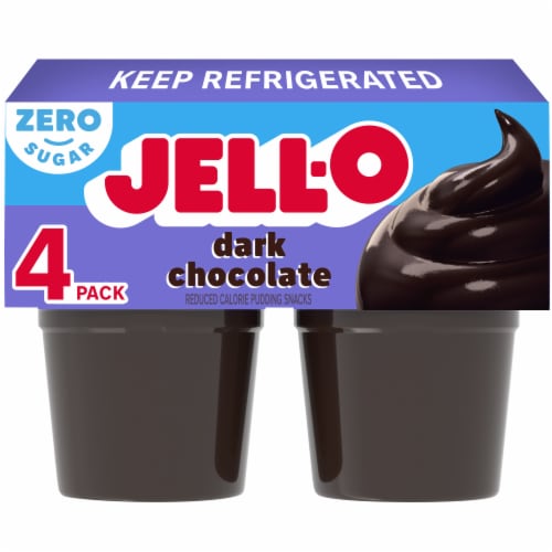 Jell-O Dark Chocolate Sugar Free Pudding Cups Snack