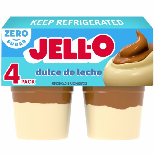 Jell-O Dulce de Leche Sugar Free Pudding Cups Snack Perspective: front