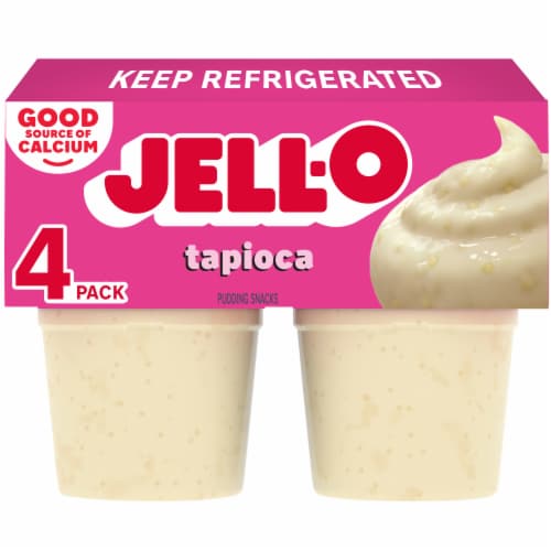 Jell-O Original Tapioca Pudding Cups Snack Perspective: front
