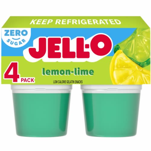 Jell-O Lemon-Lime Sugar Free Jello Cups Gelatin Snack, 4 ct - Jay C ...