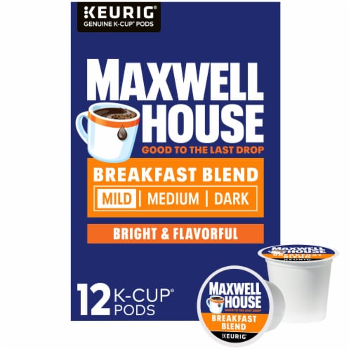 Maxwell House Coffee Breakfast Blend Box Perspective: front