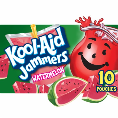 Kool-Aid Jammers Watermelon Flavored Drink Pouches Perspective: front