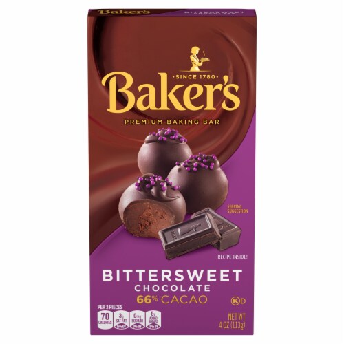 Baker's Bittersweet Chocolate Premium Baking Bar with 66% Cacao Perspective: front