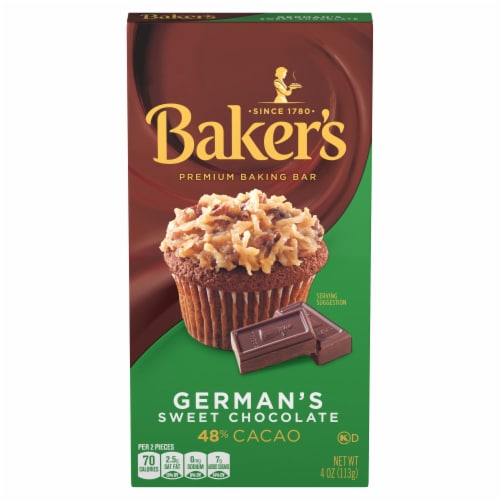 Baker's German's Sweet Chocolate Premium Baking Bar with 48% Cacao Perspective: front