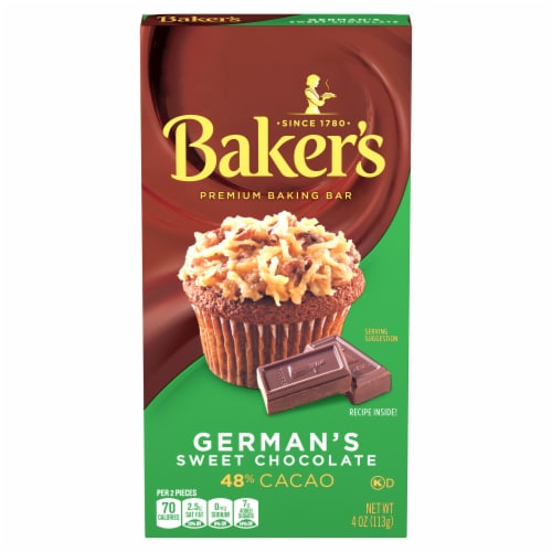 Baker's German's Sweet Chocolate Premium Baking Bar with 48% Cacao, Box Perspective: front