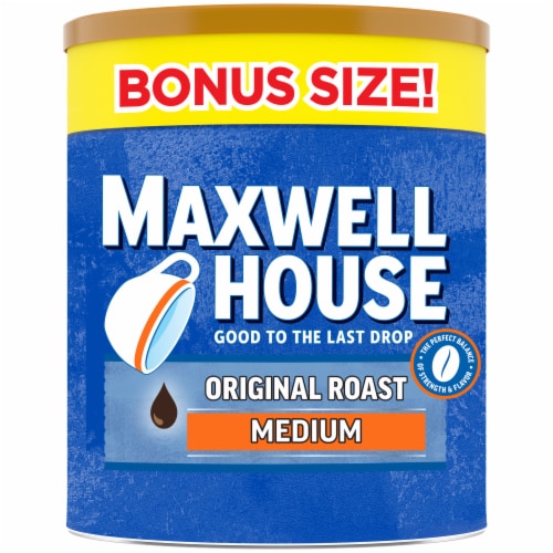 Maxwell House The Original Roast Medium Roast Ground Coffee Bonus Size, Canister Perspective: front