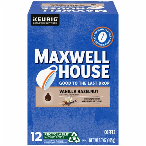 Maxwell House Vanilla Hazelnut Coffee K-Cup Pods Perspective: front