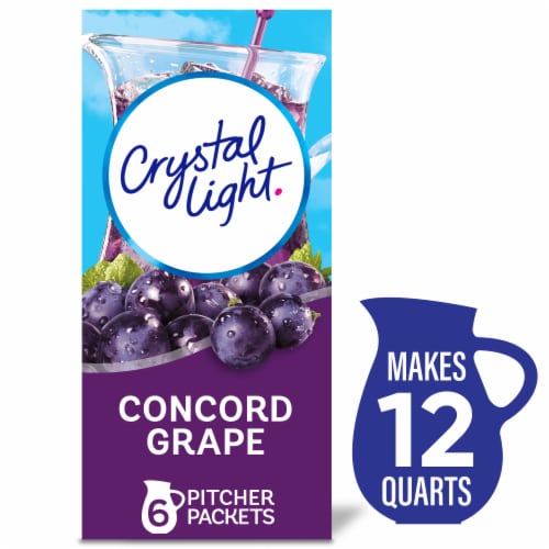 Crystal Light Zero Sugar Concord Grape Drink Mix Packets Perspective: front
