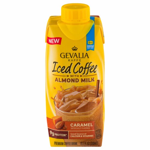 Gevalia Kaffe Caramel Iced Coffee with Almond Milk Beverage Perspective: front