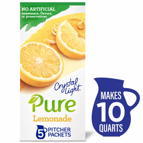 Crystal Light Pure Lemonade Naturally Flavored Powdered Drink Mix Perspective: front