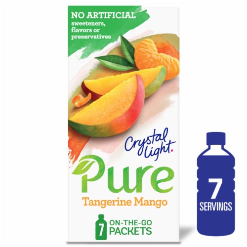 Crystal Light Pure Tangerine Mango Powdered Drink Mix Perspective: front