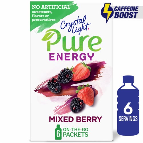 Crystal Light Pure Energy Mixed Berry Powdered Drink Mix Perspective: front