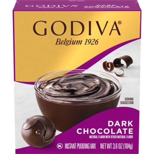 Godiva Dark Chocolate Instant Pudding Mix Perspective: front