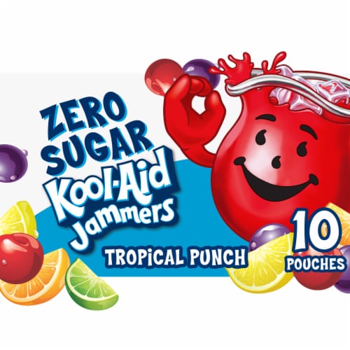 Kool-Aid Jammers Tropical Punch Zero Sugar Artificially Flavored Soft Drink Perspective: front