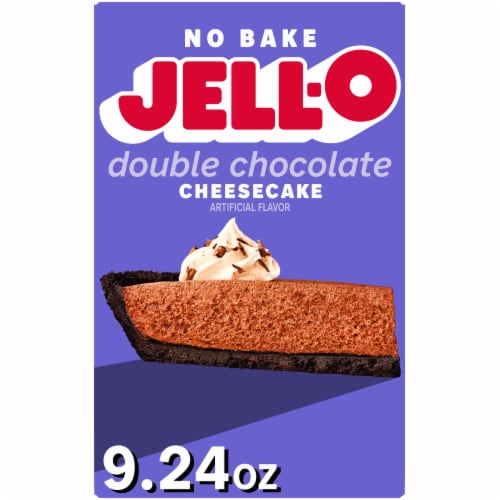 Jell-O No Bake Double Chocolate Cheesecake Dessert Kit with Filling Mix & Crust Mix Perspective: front
