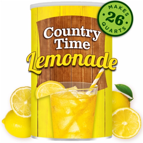 Country Time Lemonade Drink Mix Canister Perspective: front