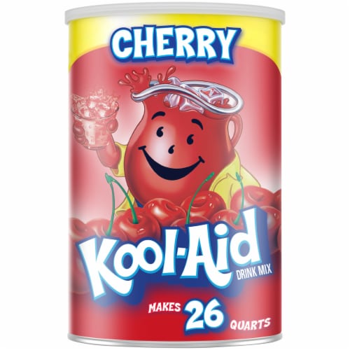 Kool-Aid Sugar-Sweetened Cherry Artificially Flavored Powdered Soft Drink Mix Perspective: front