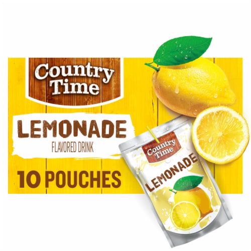 Country Time Lemonade Ready to Drink Flavored Drink Pouches Perspective: front