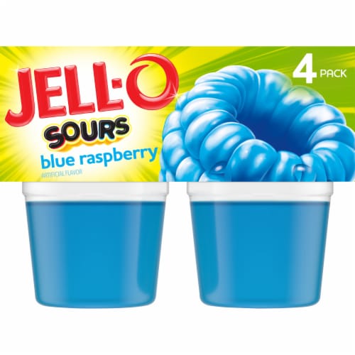 Jell-O Sours Blue Raspberry Ready-to-Eat Jello Cups Gelatin Snack, 4 ct -  Smith's Food and Drug