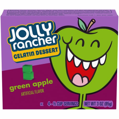 JOLLY RANCHER Green Apple Gelatin Dessert Mix Perspective: front