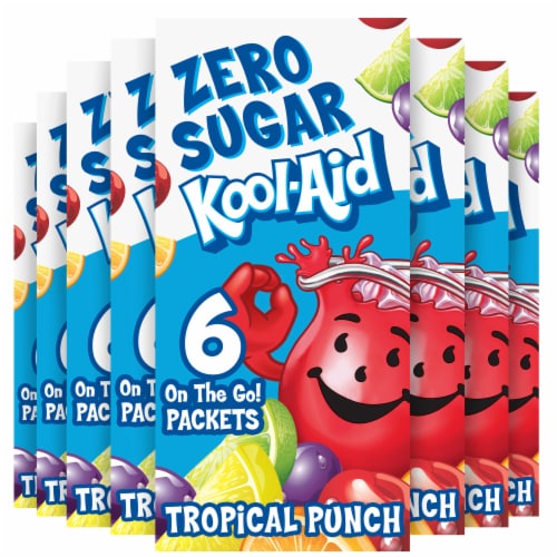 Kool-Aid Zero Sugar Tropical Punch Drink Mix Packets Perspective: front
