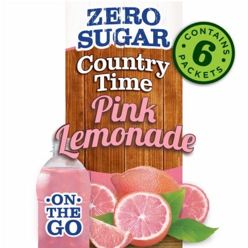 Country Time Zero Sugar Pink Lemonade Powdered Drink Mix Perspective: front