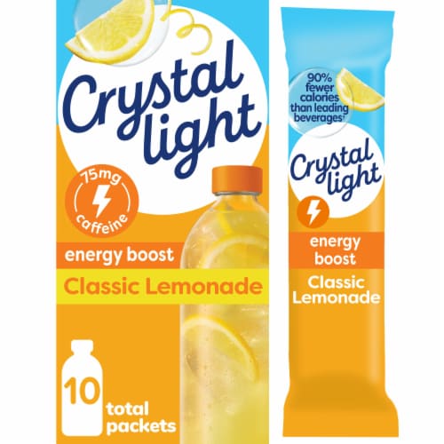 Crystal Light Lemonade Energy Boost Drink Mix Perspective: front