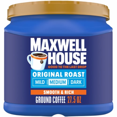 Maxwell House Original Roast Ground Coffee, Canister Perspective: front