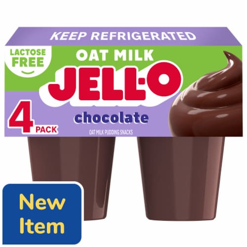Jell-O Oat Milk Pudding Cups Chocolate Perspective: front