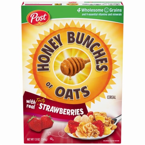 Honey Bunches of Oats with Strawberries Cereal Perspective: front