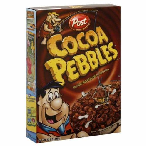 Post Cocoa Pebbles Cereal Perspective: front