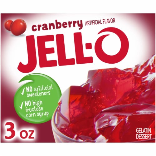Jell-O Cranberry Gelatin Dessert Mix Perspective: front