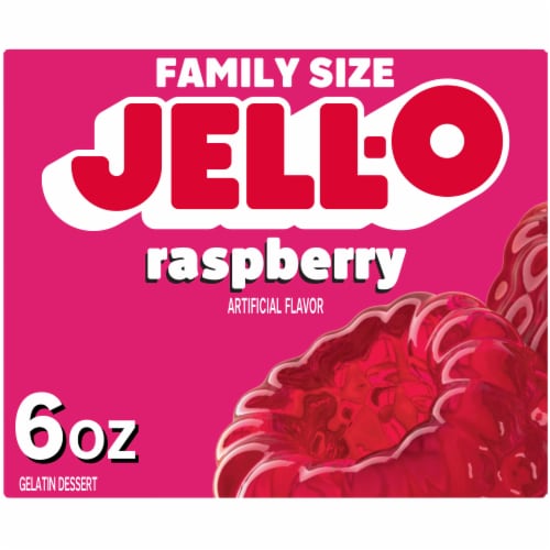 Jell-O Raspberry Gelatin Dessert Mix Perspective: front