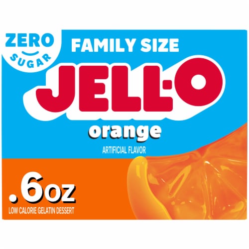 Jell-O Zero Sugar Orange Flavor Gelatin Perspective: front
