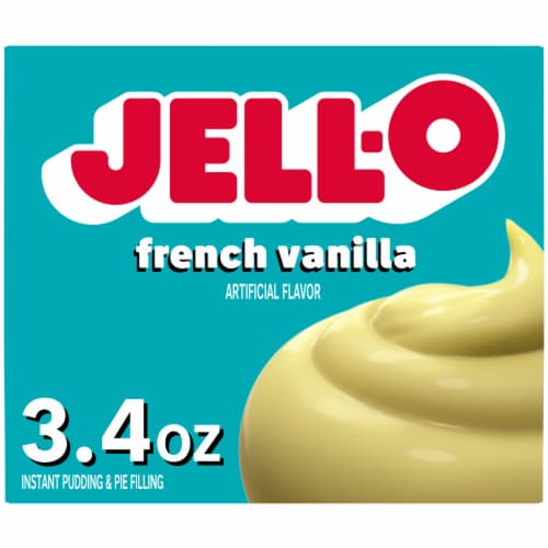 Jell-O French Vanilla Artificially Flavored Instant Pudding & Pie Filling Mix, Box Perspective: front