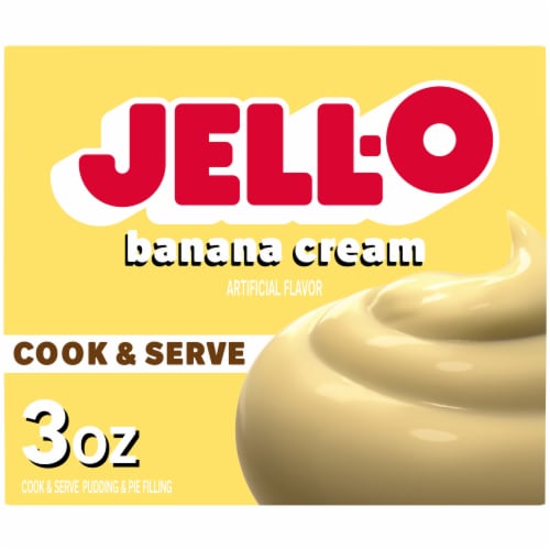 Jell-O Cook & Serve Banana Cream Pudding & Pie Filling Mix Perspective: front