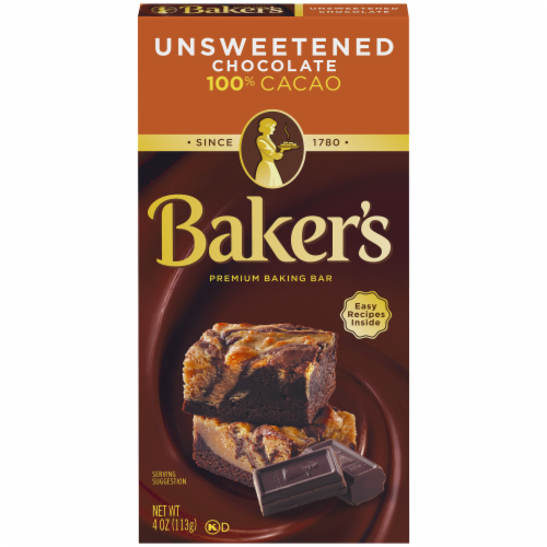 Baker's Unsweetened Baking Chocolate Squares Perspective: front