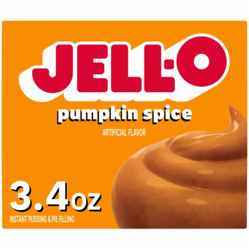 Jell-O Pumpkin Spice Instant Pudding & Pie Filling Mix Perspective: front